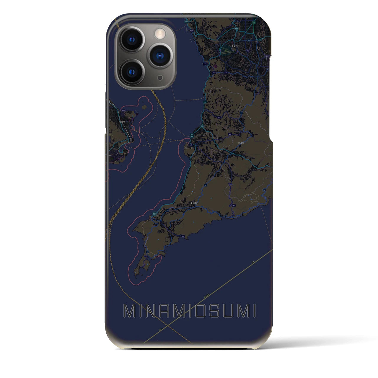【南大隅（鹿児島県）】地図柄iPhoneケース（バックカバータイプ）
