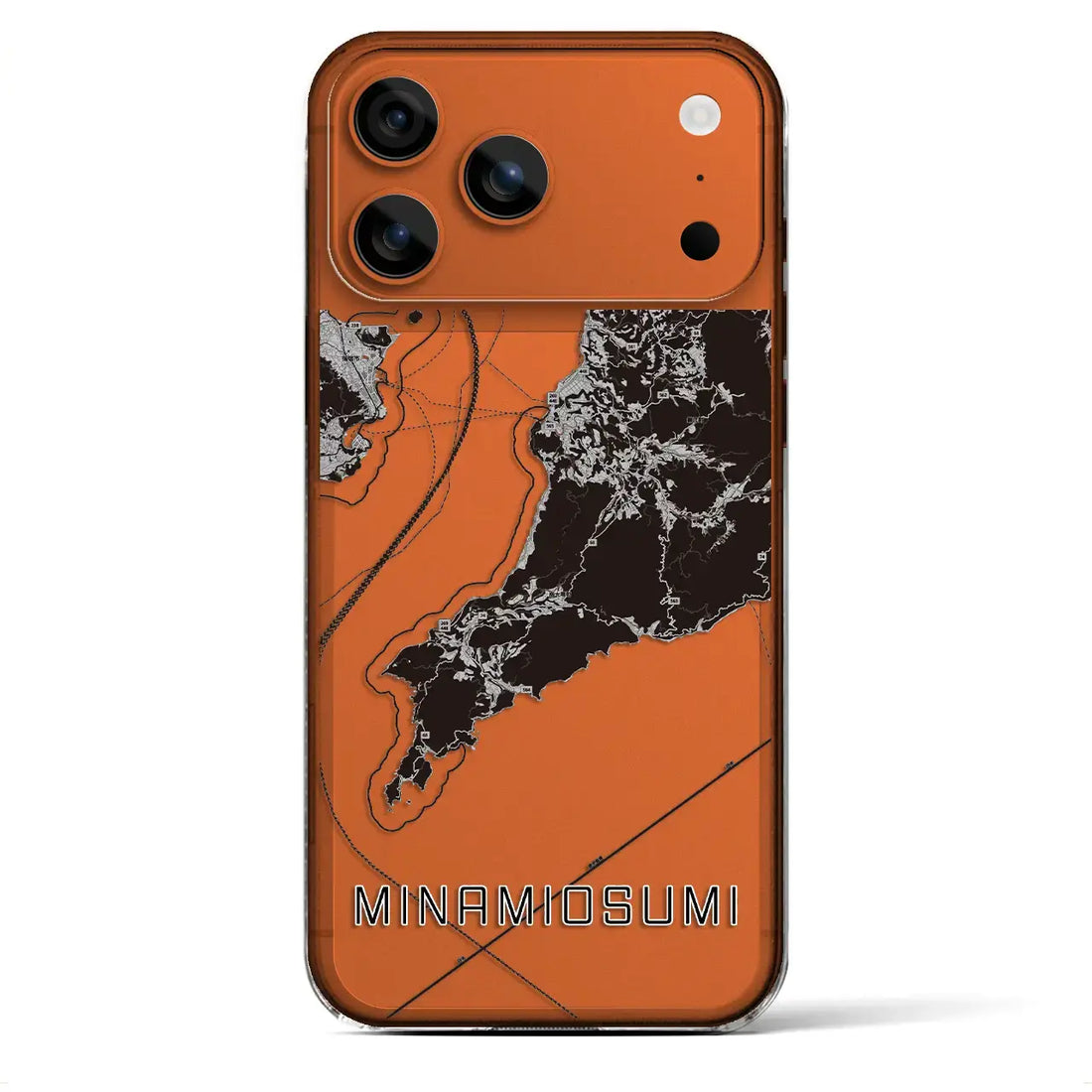 【南大隅（鹿児島県）】地図柄iPhoneケース（クリアタイプ）モノトーン・iPhone 17 Pro Max 用