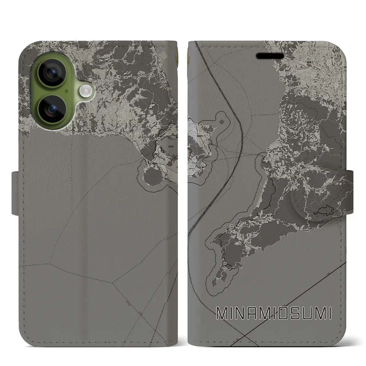 【南大隅（鹿児島県）】地図柄iPhoneケース（手帳タイプ）