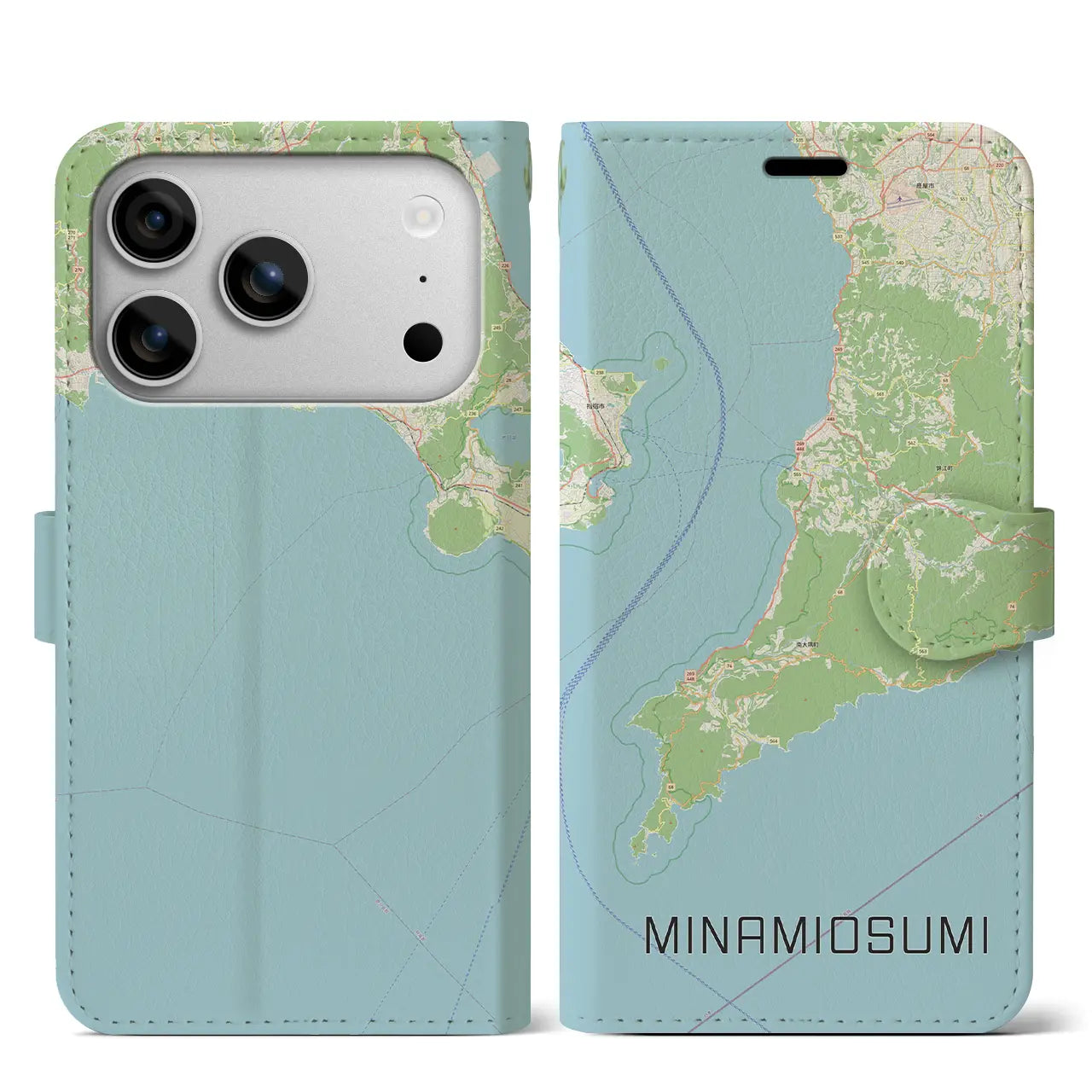 【南大隅（鹿児島県）】地図柄iPhoneケース（手帳タイプ）