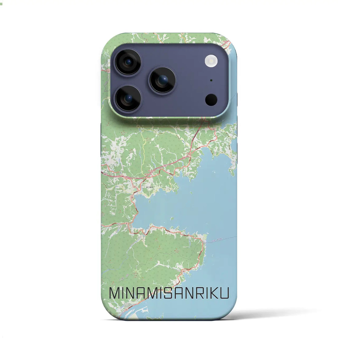 【南三陸(宮城県)】地図柄iPhoneケース(バックカバータイプ)ナチュラル・iPhone 17 Pro Max 用