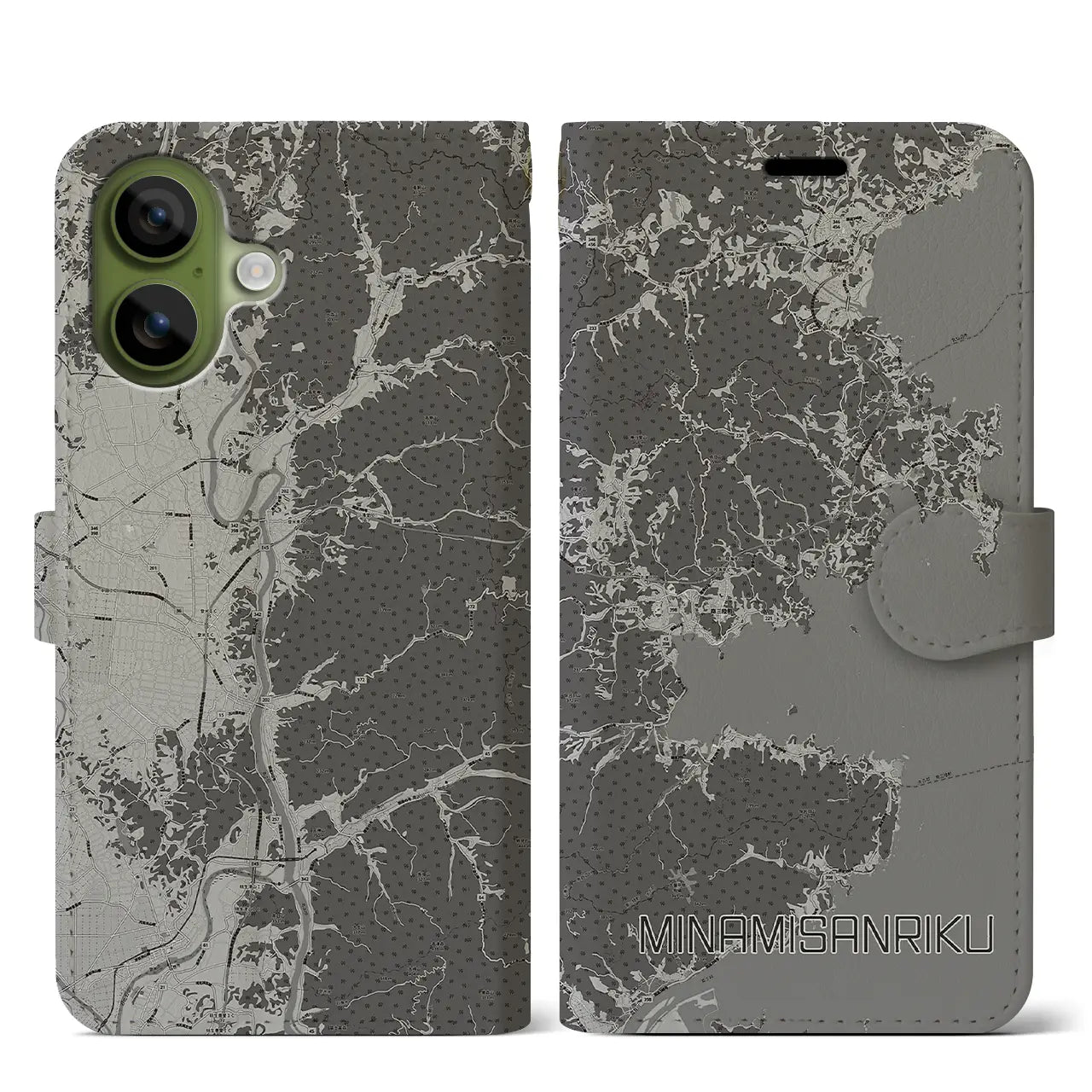 【南三陸（宮城県）】地図柄iPhoneケース（手帳タイプ）