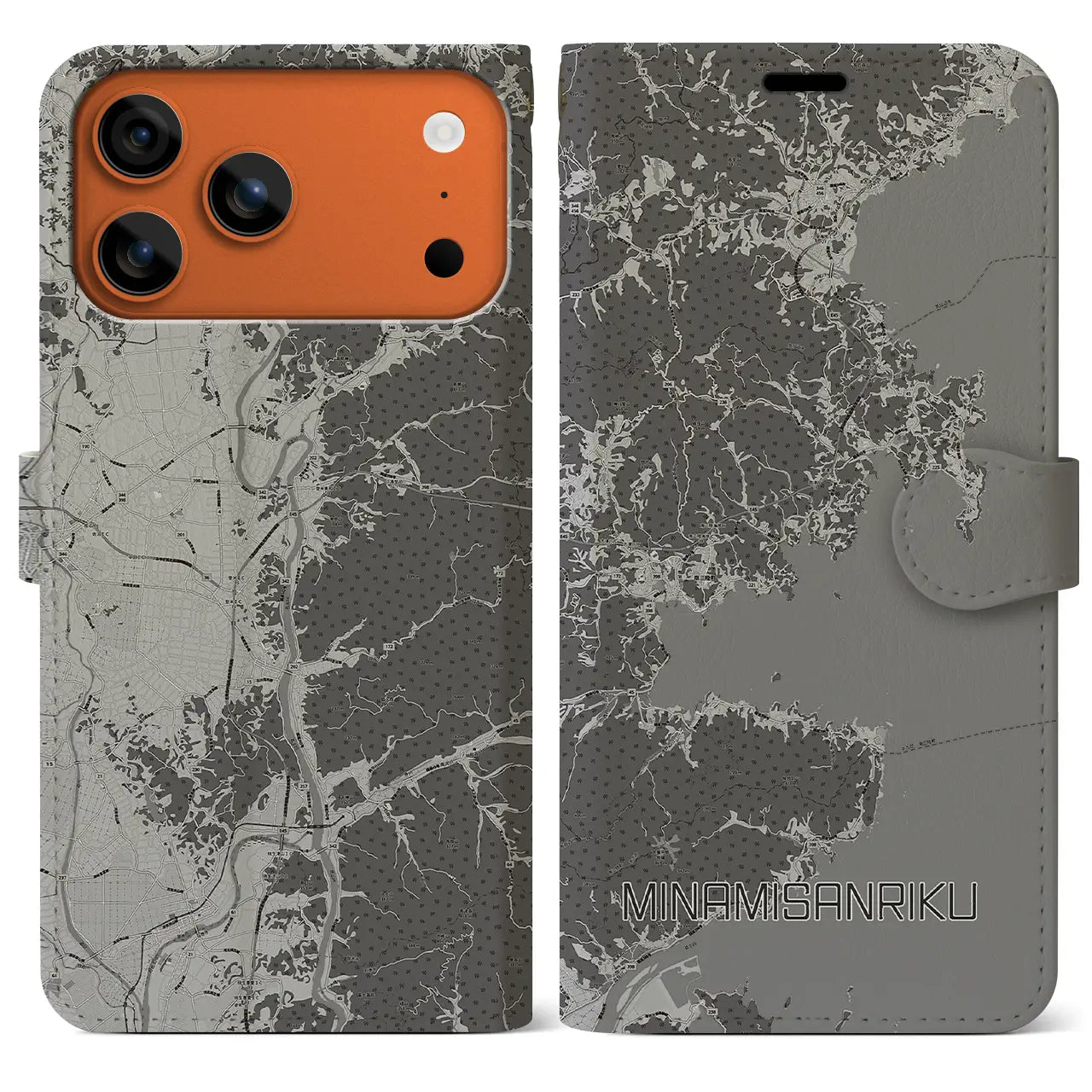 【南三陸（宮城県）】地図柄iPhoneケース（手帳タイプ）