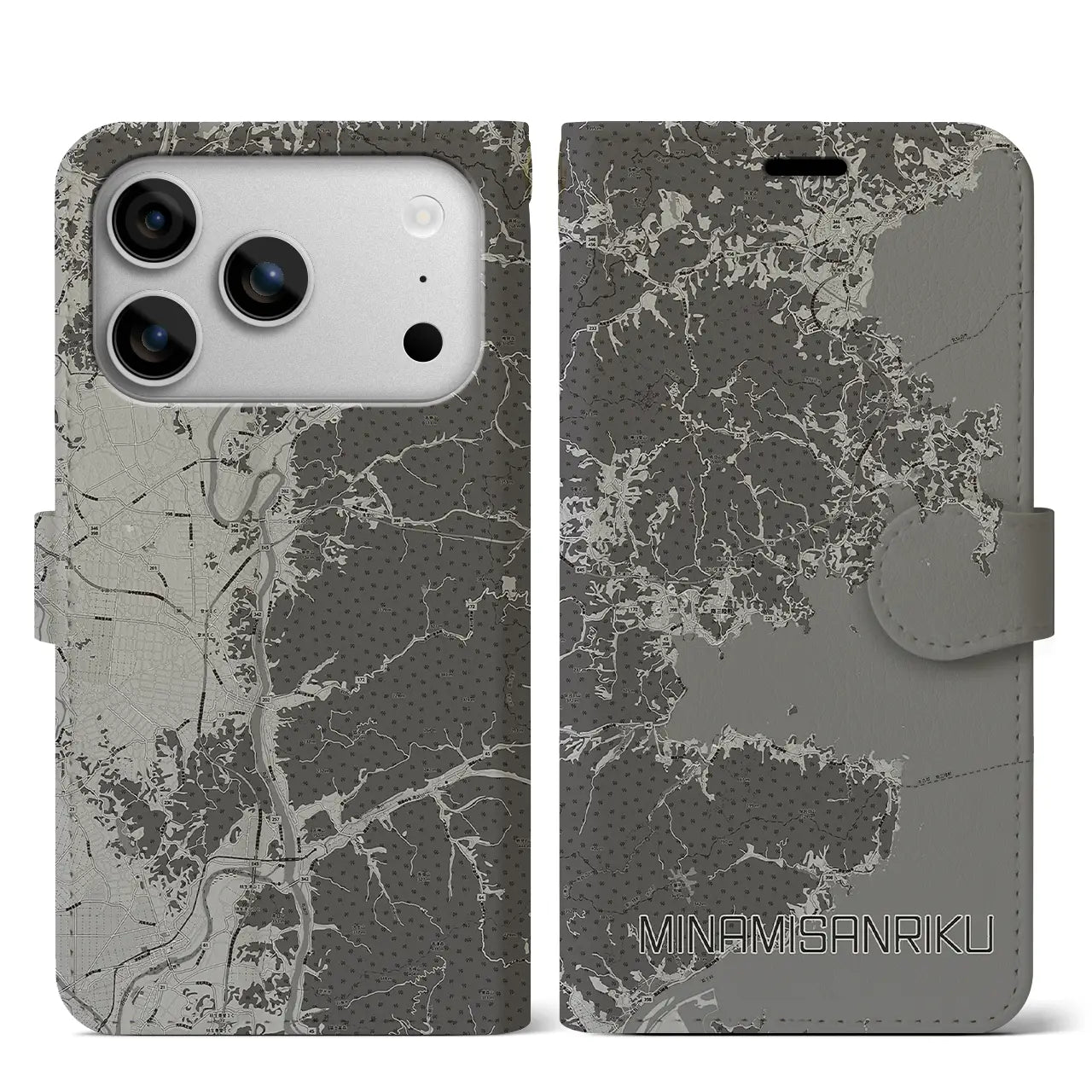 【南三陸（宮城県）】地図柄iPhoneケース（手帳タイプ）