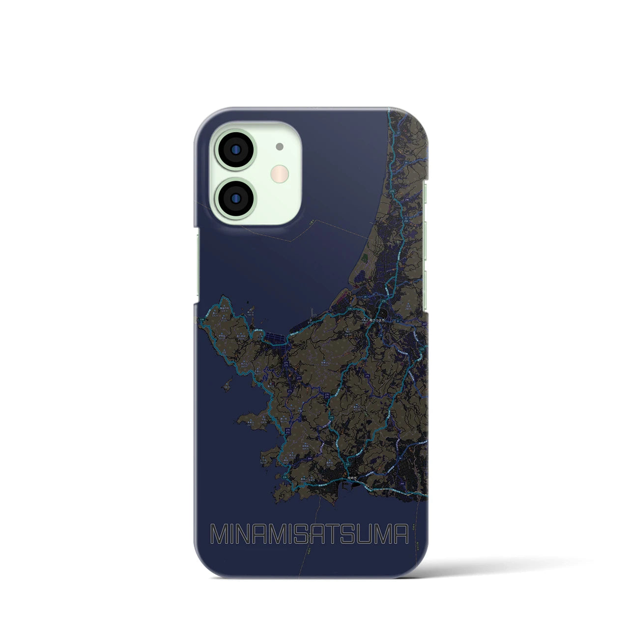 【南さつま（鹿児島県）】地図柄iPhoneケース（バックカバータイプ）