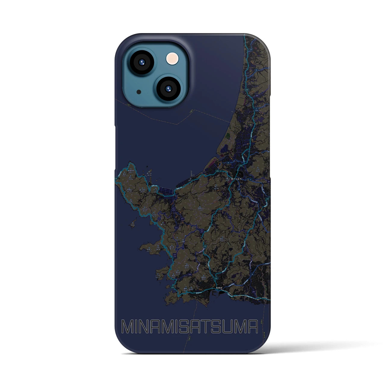 【南さつま（鹿児島県）】地図柄iPhoneケース（バックカバータイプ）