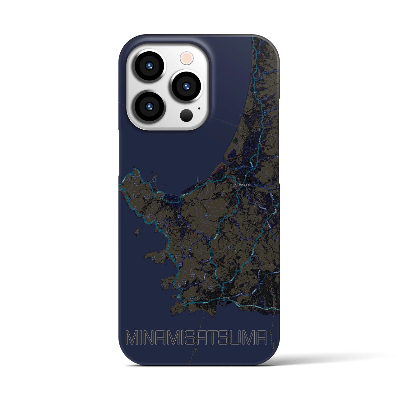 【南さつま（鹿児島県）】地図柄iPhoneケース（バックカバータイプ）
