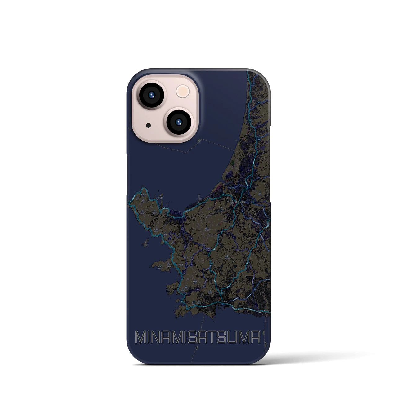 【南さつま（鹿児島県）】地図柄iPhoneケース（バックカバータイプ）