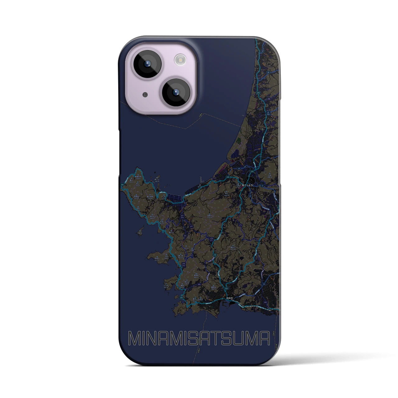 【南さつま（鹿児島県）】地図柄iPhoneケース（バックカバータイプ）