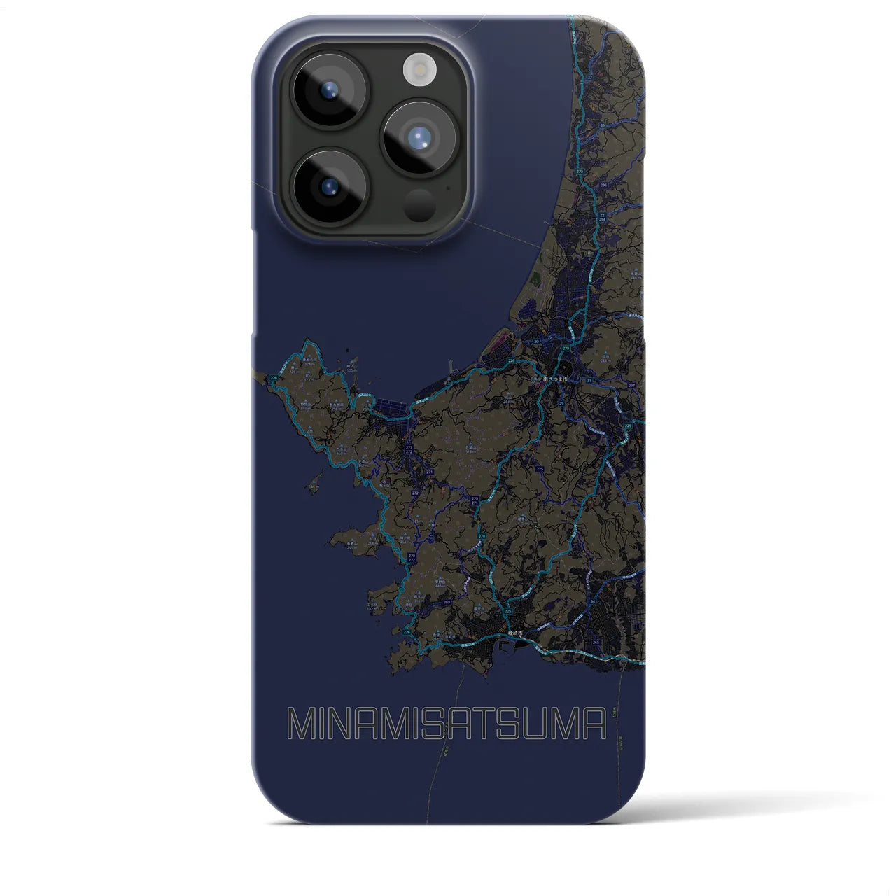 【南さつま（鹿児島県）】地図柄iPhoneケース（バックカバータイプ）