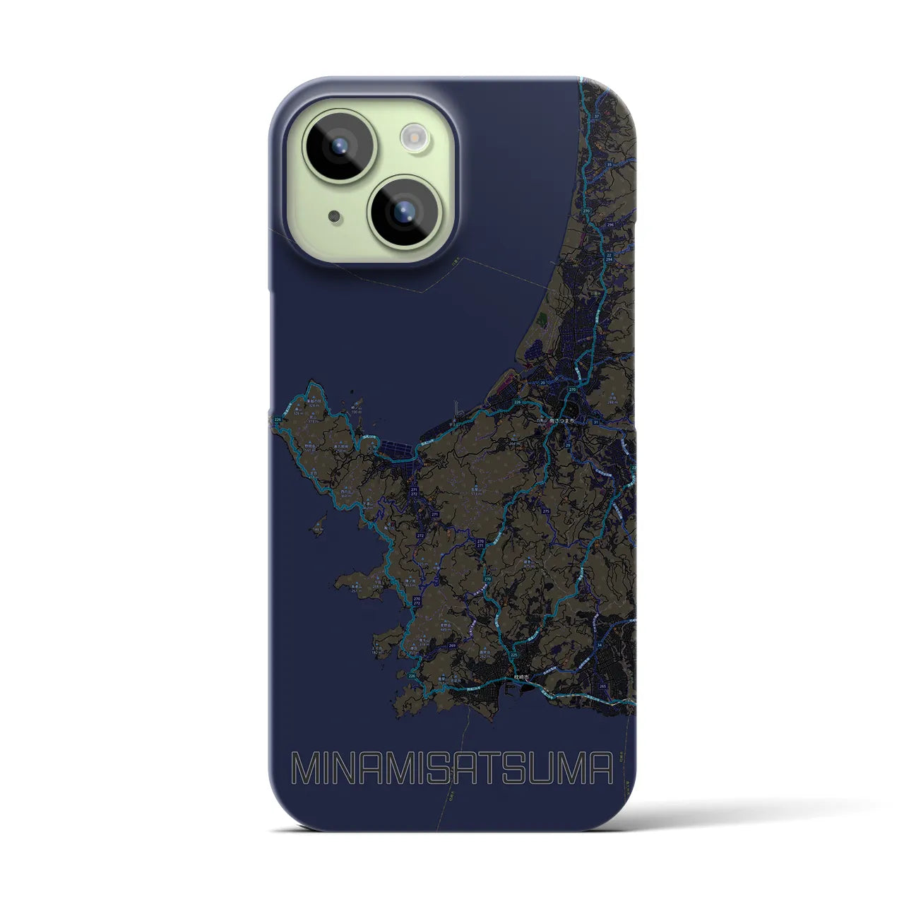 【南さつま（鹿児島県）】地図柄iPhoneケース（バックカバータイプ）