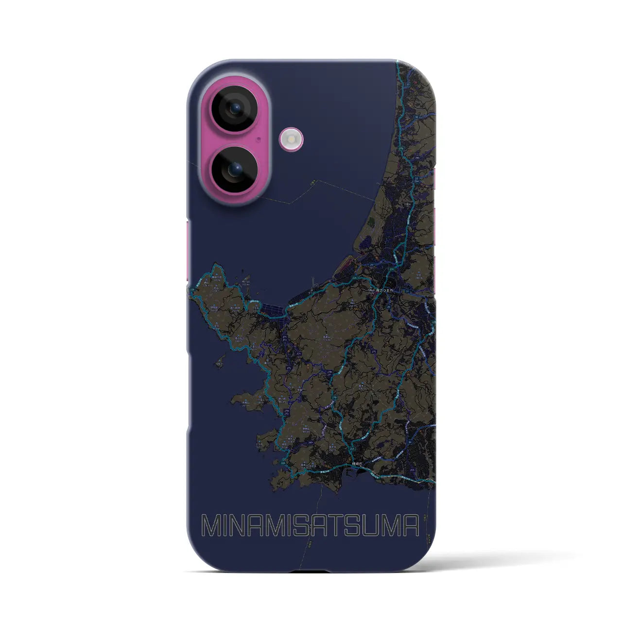 【南さつま（鹿児島県）】地図柄iPhoneケース（バックカバータイプ）