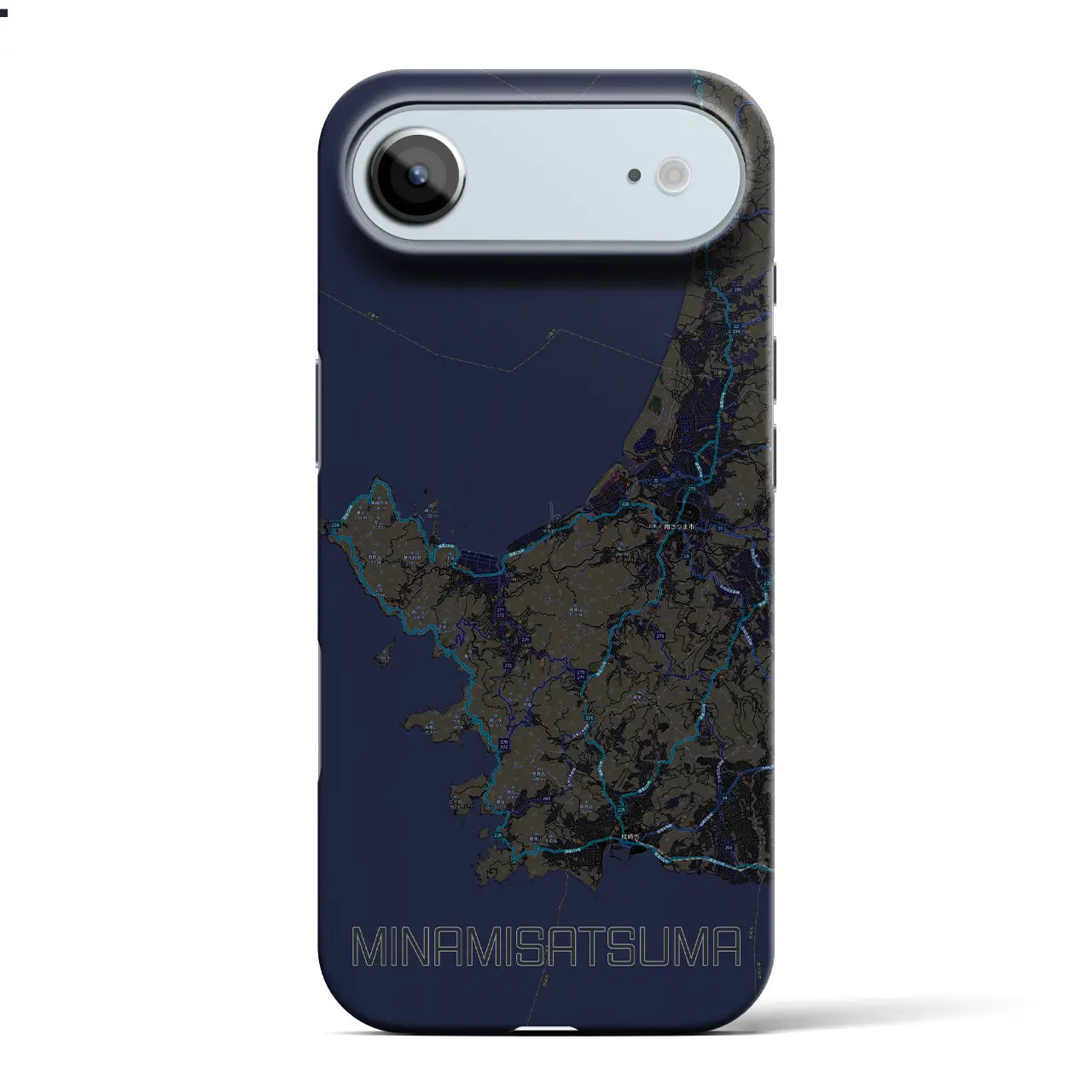 【南さつま（鹿児島県）】地図柄iPhoneケース（バックカバータイプ）