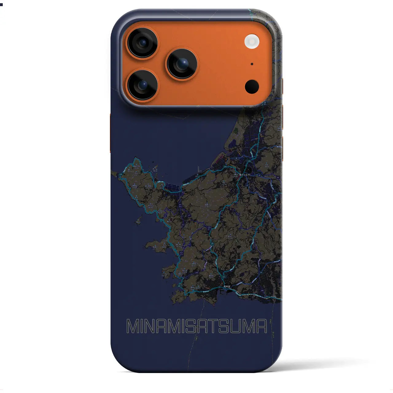 【南さつま（鹿児島県）】地図柄iPhoneケース（バックカバータイプ）