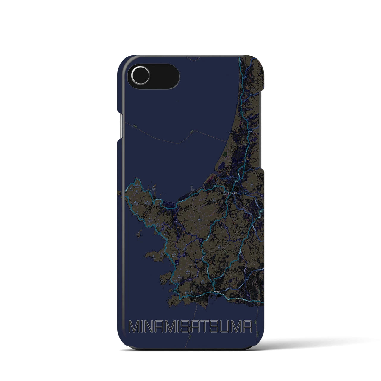 【南さつま（鹿児島県）】地図柄iPhoneケース（バックカバータイプ）
