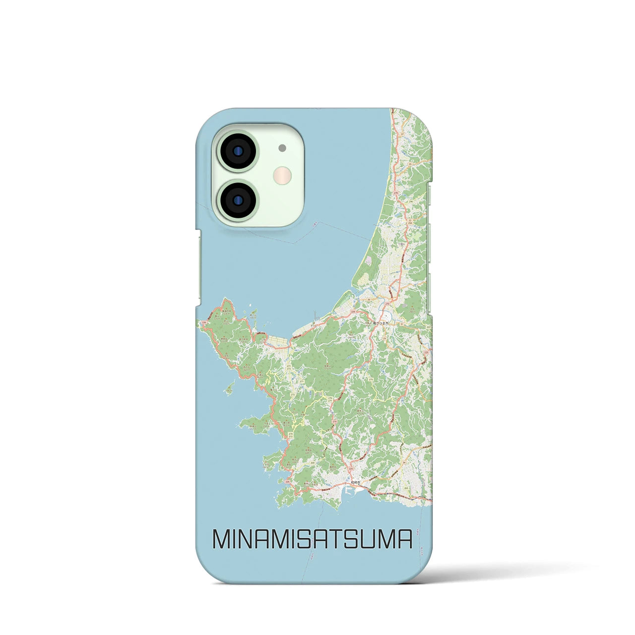 【南さつま（鹿児島県）】地図柄iPhoneケース（バックカバータイプ）