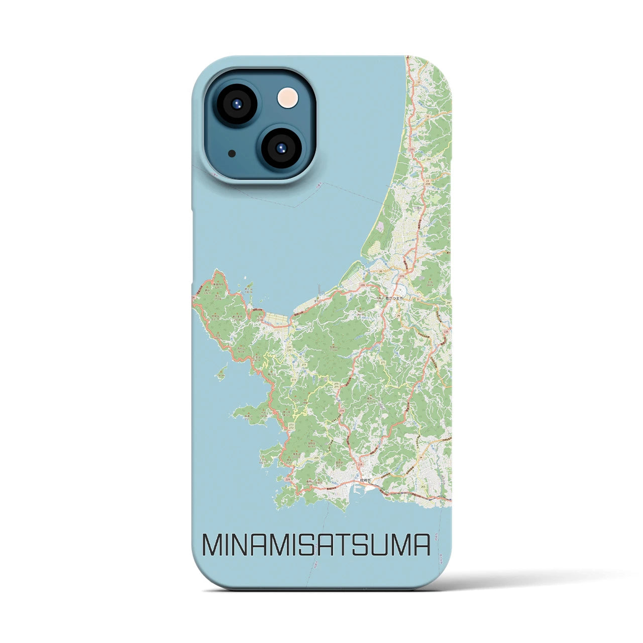 【南さつま（鹿児島県）】地図柄iPhoneケース（バックカバータイプ）