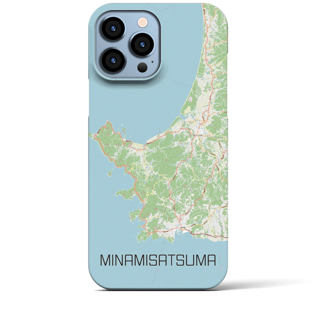 【南さつま（鹿児島県）】地図柄iPhoneケース（バックカバータイプ）