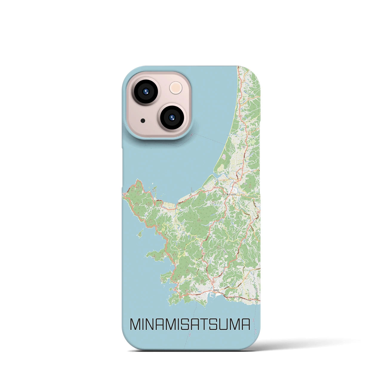 【南さつま（鹿児島県）】地図柄iPhoneケース（バックカバータイプ）