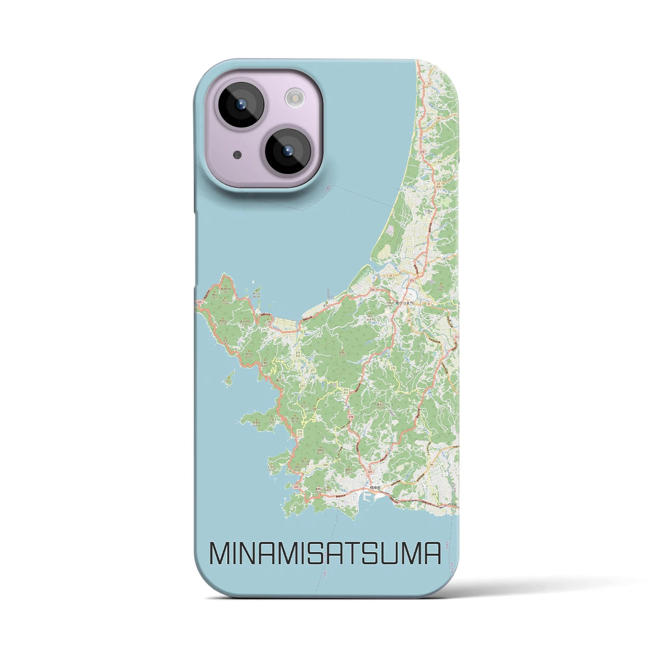 【南さつま（鹿児島県）】地図柄iPhoneケース（バックカバータイプ）