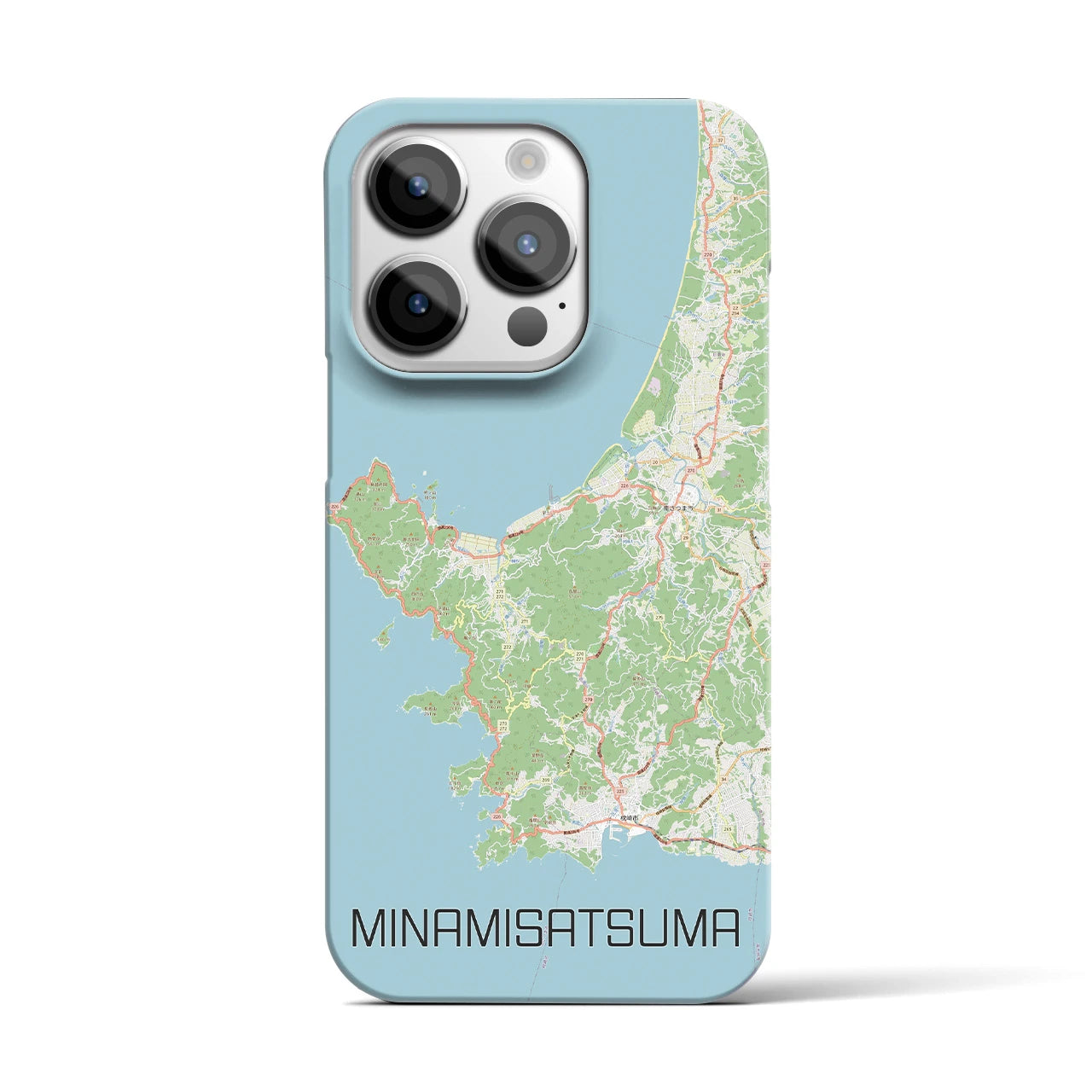 【南さつま（鹿児島県）】地図柄iPhoneケース（バックカバータイプ）