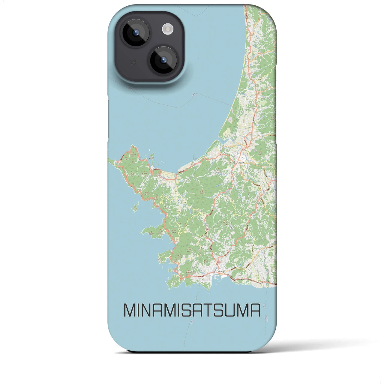 【南さつま（鹿児島県）】地図柄iPhoneケース（バックカバータイプ）