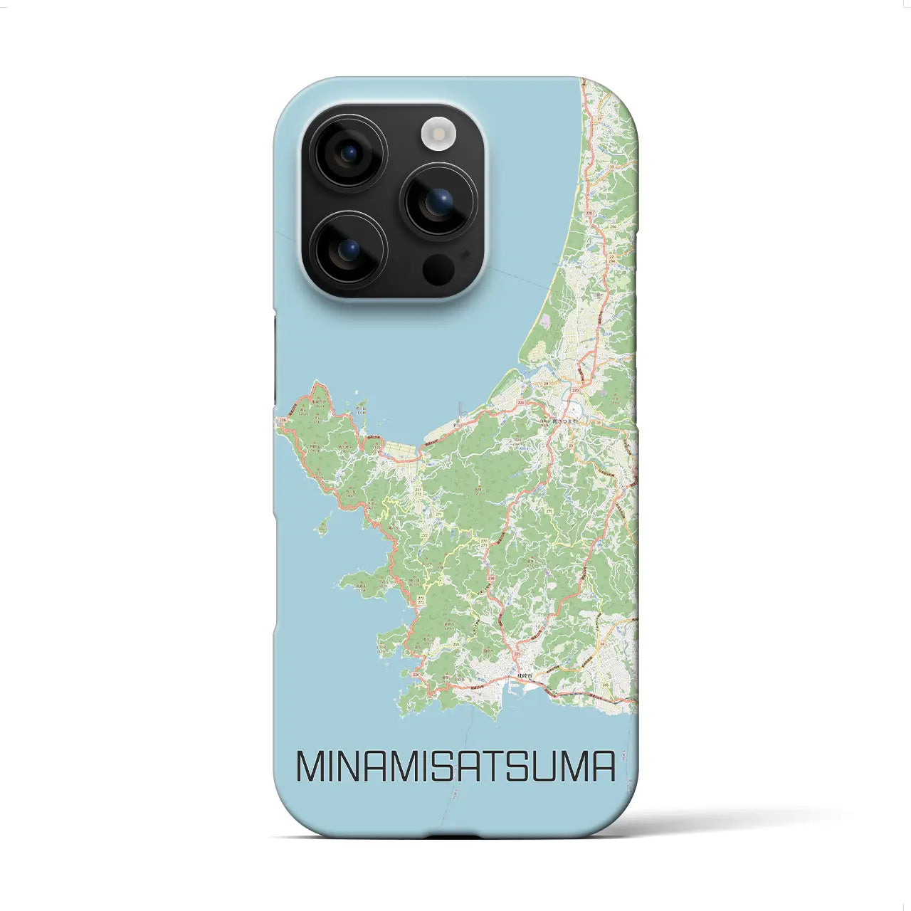 【南さつま（鹿児島県）】地図柄iPhoneケース（バックカバータイプ）