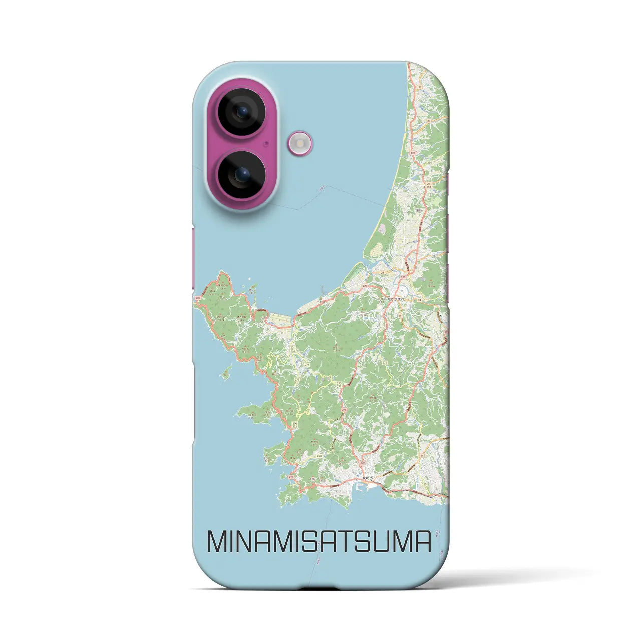 【南さつま（鹿児島県）】地図柄iPhoneケース（バックカバータイプ）