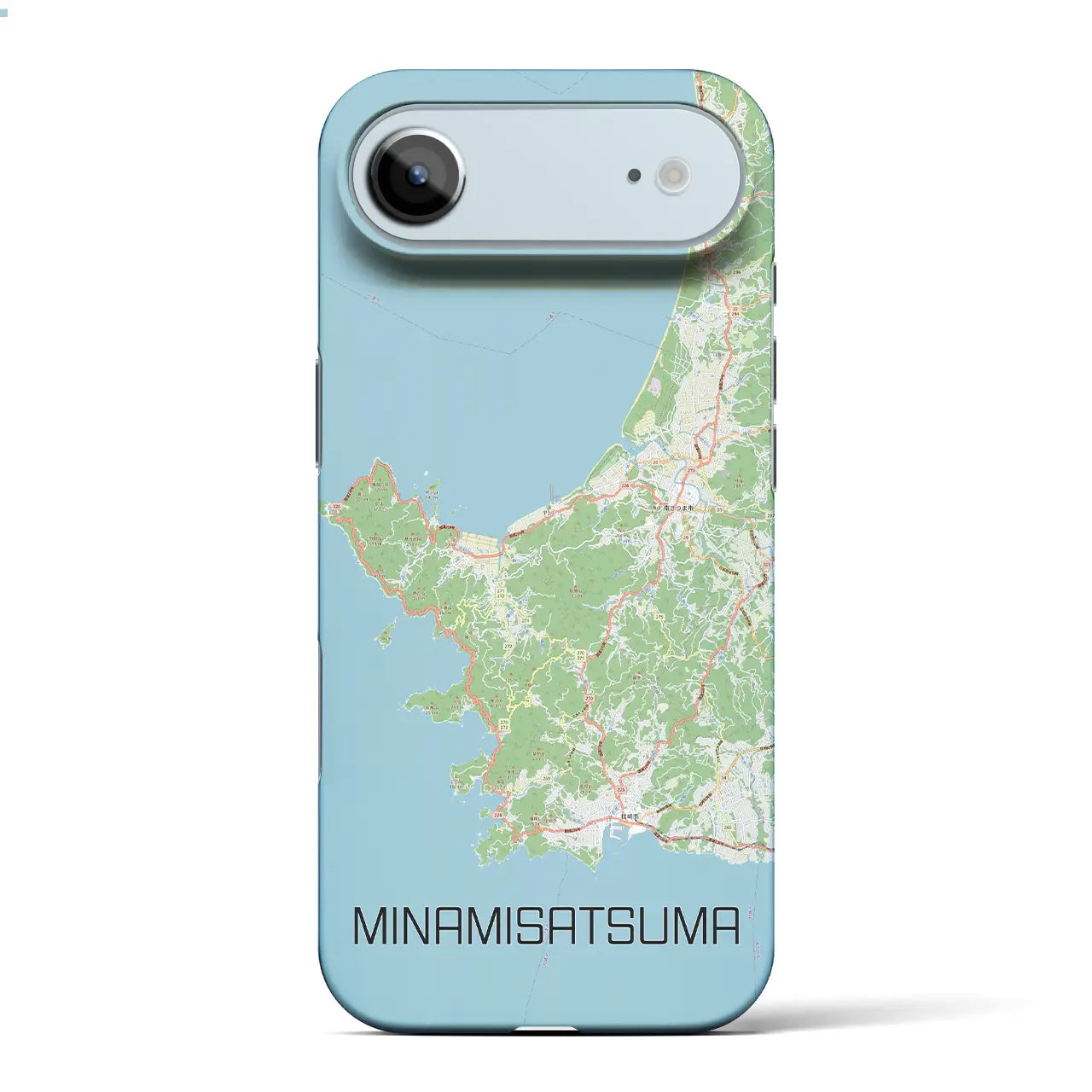 【南さつま（鹿児島県）】地図柄iPhoneケース（バックカバータイプ）ナチュラル・iPhone 17 Pro Max 用