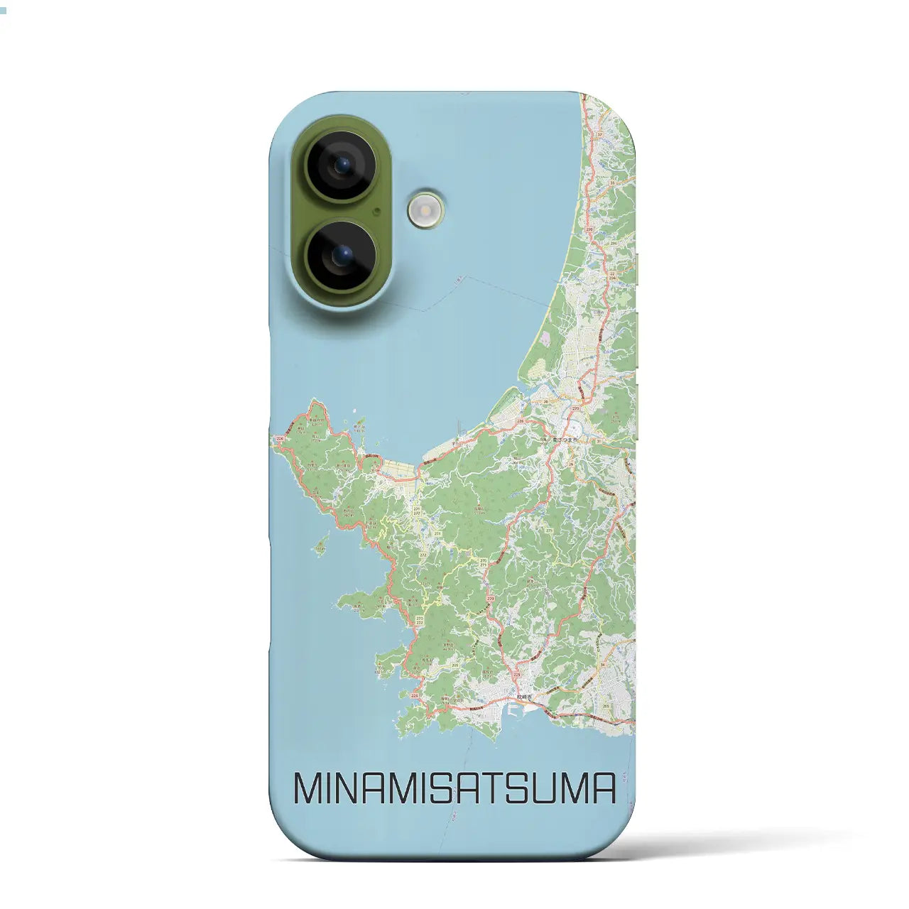 【南さつま（鹿児島県）】地図柄iPhoneケース（バックカバータイプ）