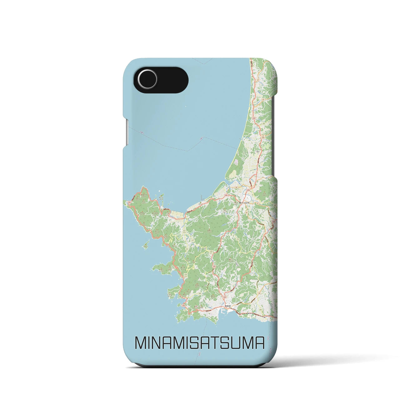 【南さつま（鹿児島県）】地図柄iPhoneケース（バックカバータイプ）