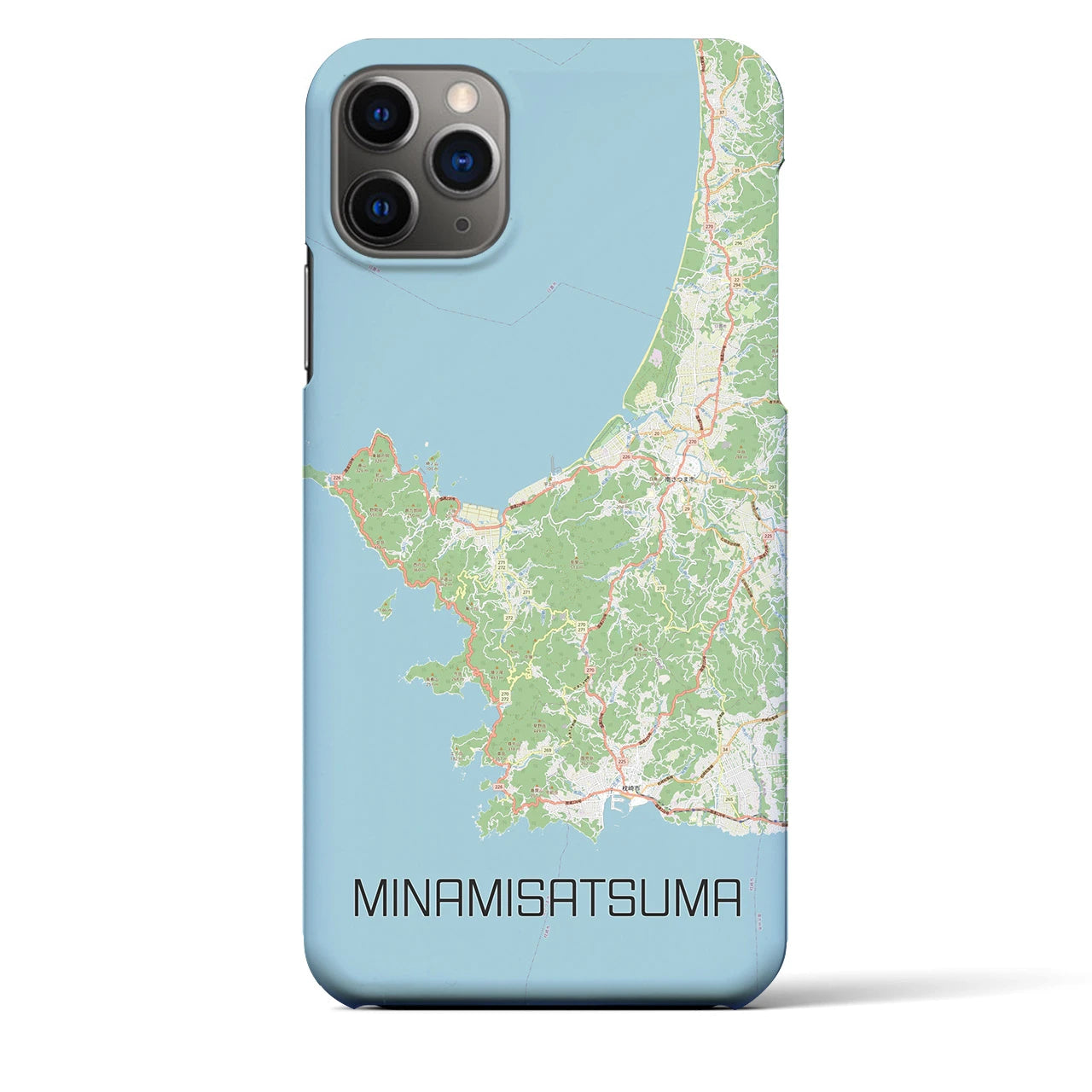 【南さつま（鹿児島県）】地図柄iPhoneケース（バックカバータイプ）