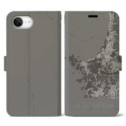 【南さつま（鹿児島県）】地図柄iPhoneケース（手帳タイプ）