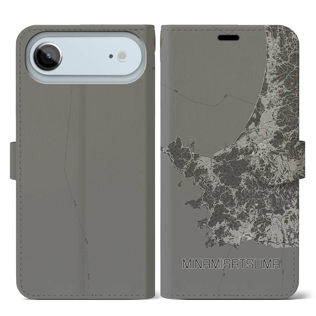 【南さつま（鹿児島県）】地図柄iPhoneケース（手帳タイプ）