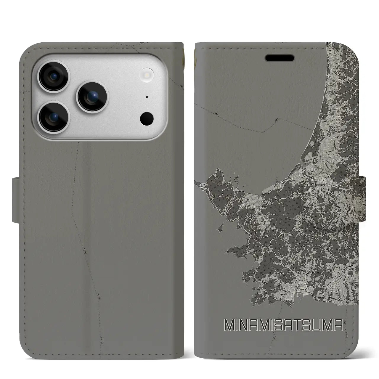 【南さつま（鹿児島県）】地図柄iPhoneケース（手帳タイプ）