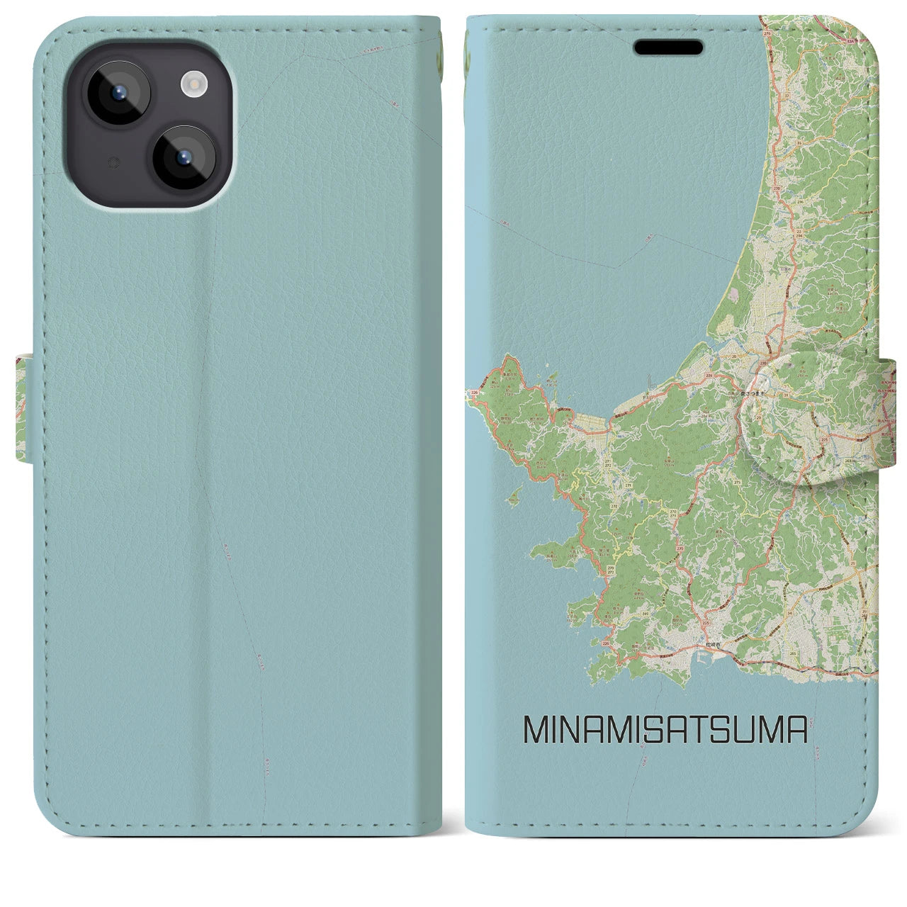 【南さつま（鹿児島県）】地図柄iPhoneケース（手帳タイプ）