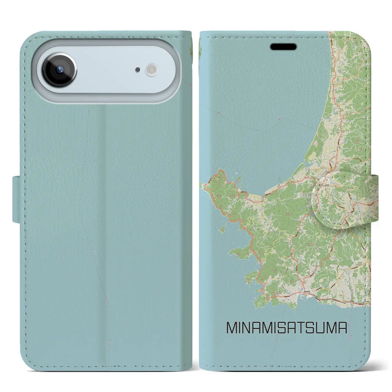 【南さつま（鹿児島県）】地図柄iPhoneケース（手帳タイプ）