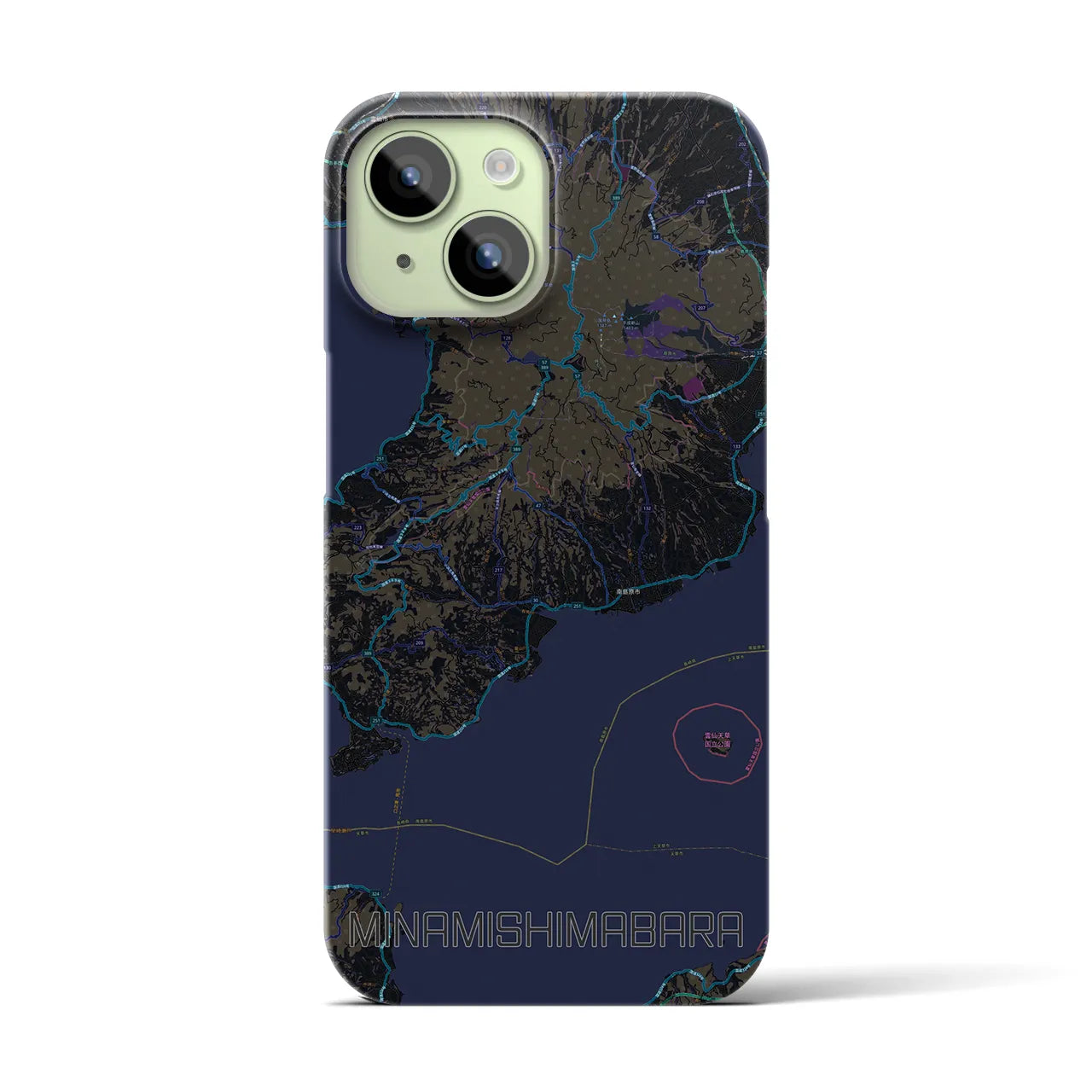 【南島原（長崎県）】地図柄iPhoneケース（バックカバータイプ）