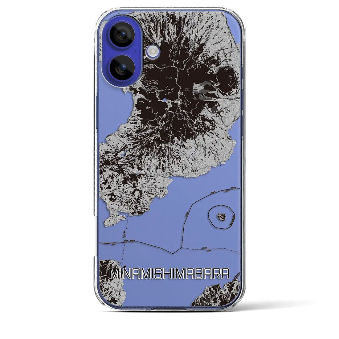 【南島原（長崎県）】地図柄iPhoneケース（クリアタイプ）モノトーン・iPhone 16 Pro Max 用