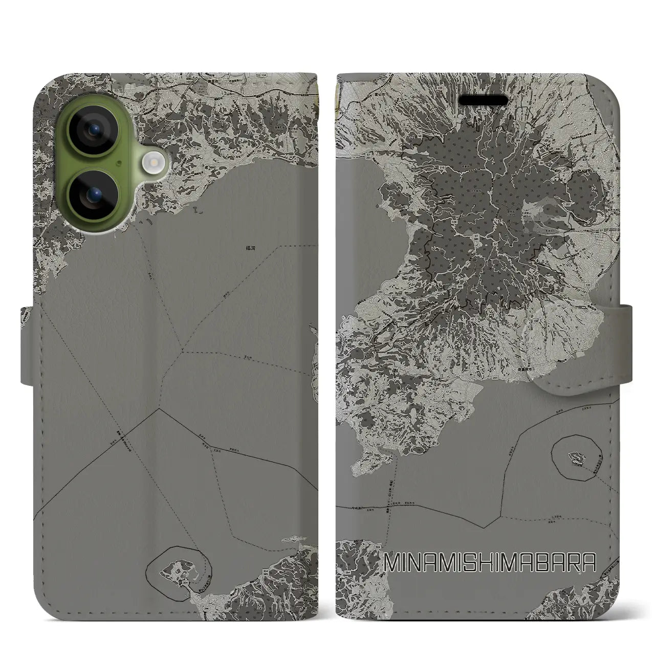【南島原（長崎県）】地図柄iPhoneケース（手帳タイプ）