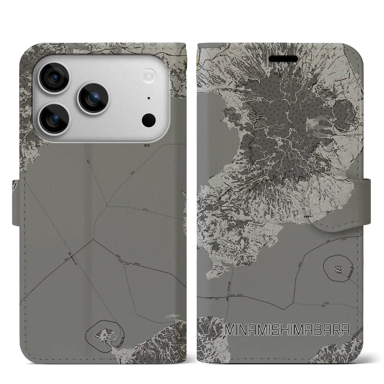 【南島原（長崎県）】地図柄iPhoneケース（手帳タイプ）