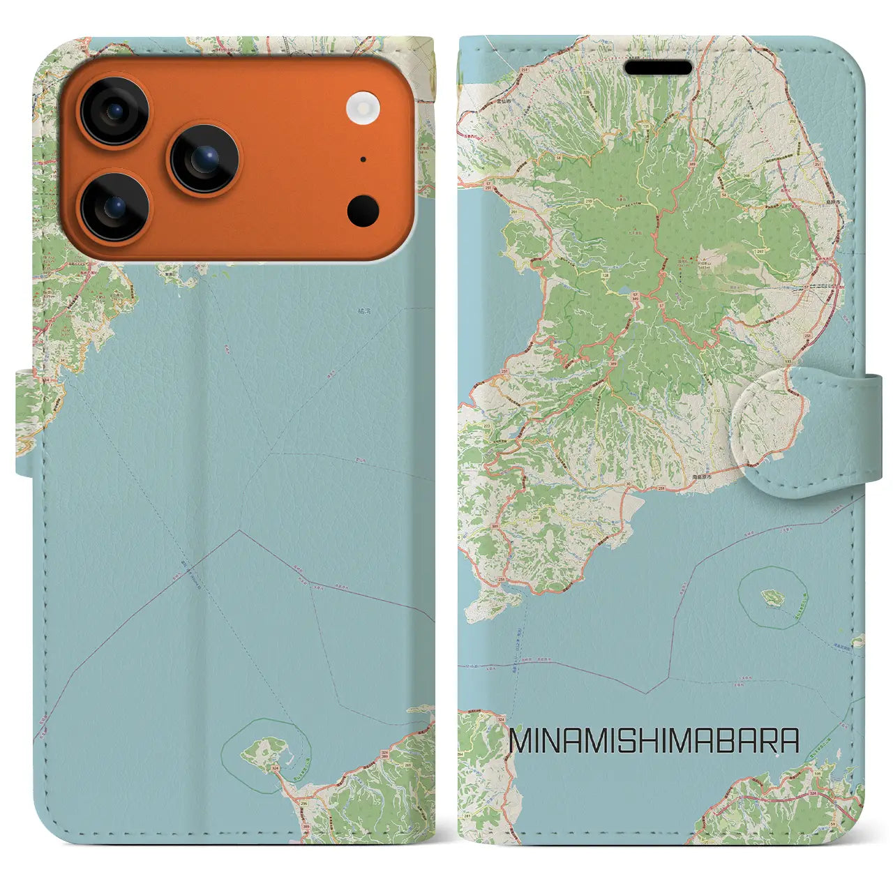 【南島原（長崎県）】地図柄iPhoneケース（手帳タイプ）