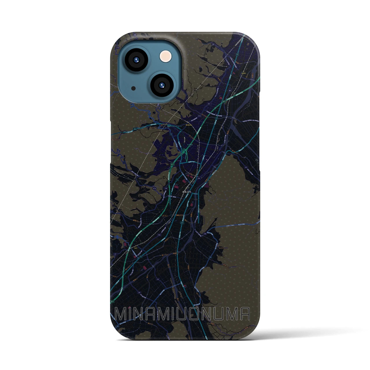 【南魚沼（新潟県）】地図柄iPhoneケース（バックカバータイプ）