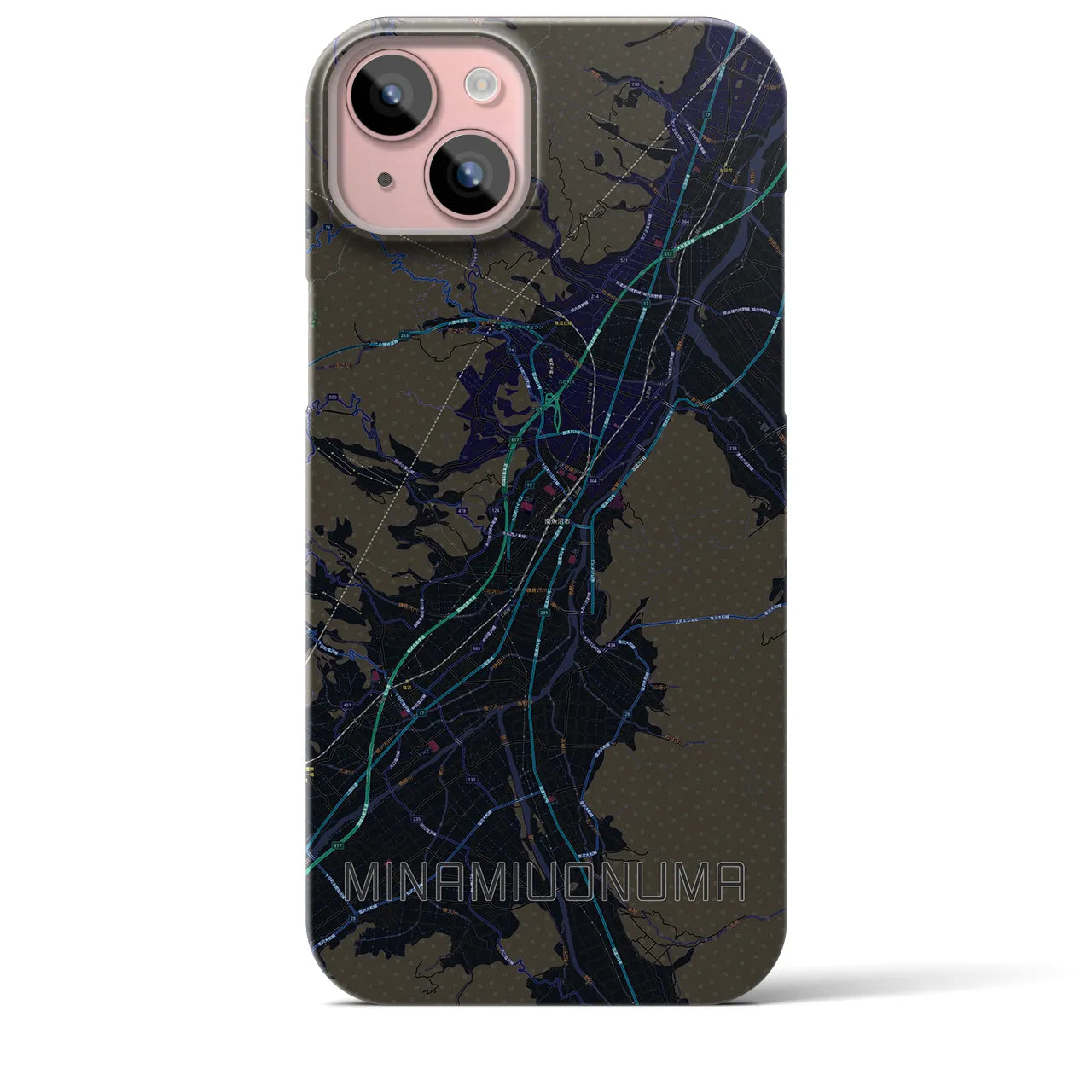 【南魚沼（新潟県）】地図柄iPhoneケース（バックカバータイプ）