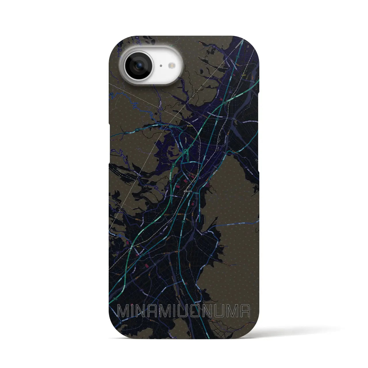 【南魚沼（新潟県）】地図柄iPhoneケース（バックカバータイプ）