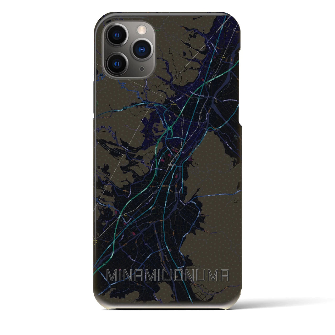 【南魚沼（新潟県）】地図柄iPhoneケース（バックカバータイプ）