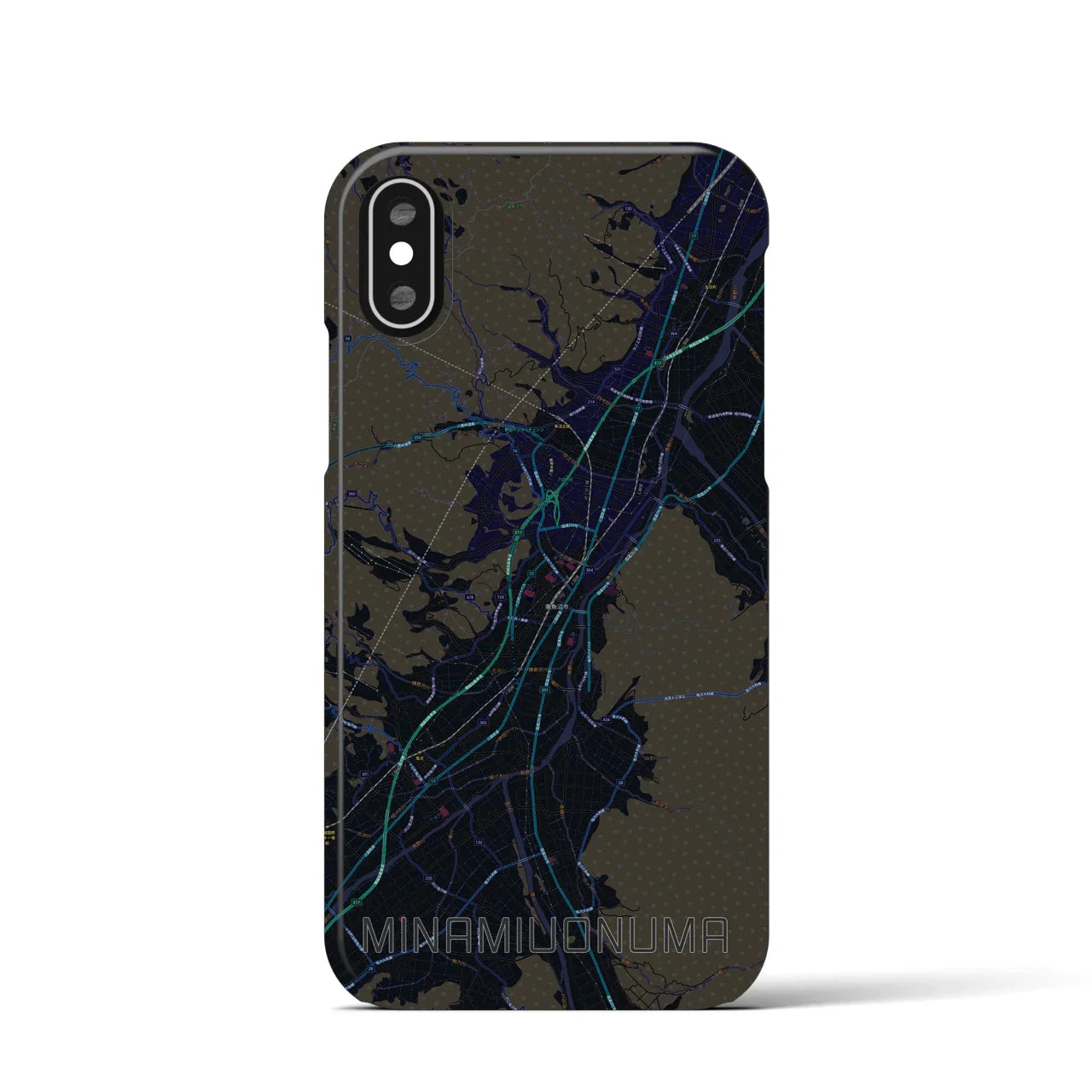 【南魚沼（新潟県）】地図柄iPhoneケース（バックカバータイプ）