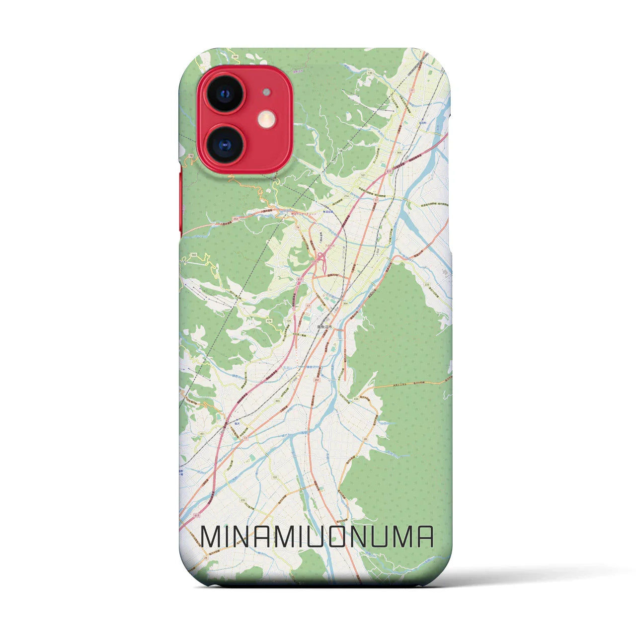 【南魚沼（新潟県）】地図柄iPhoneケース（バックカバータイプ）