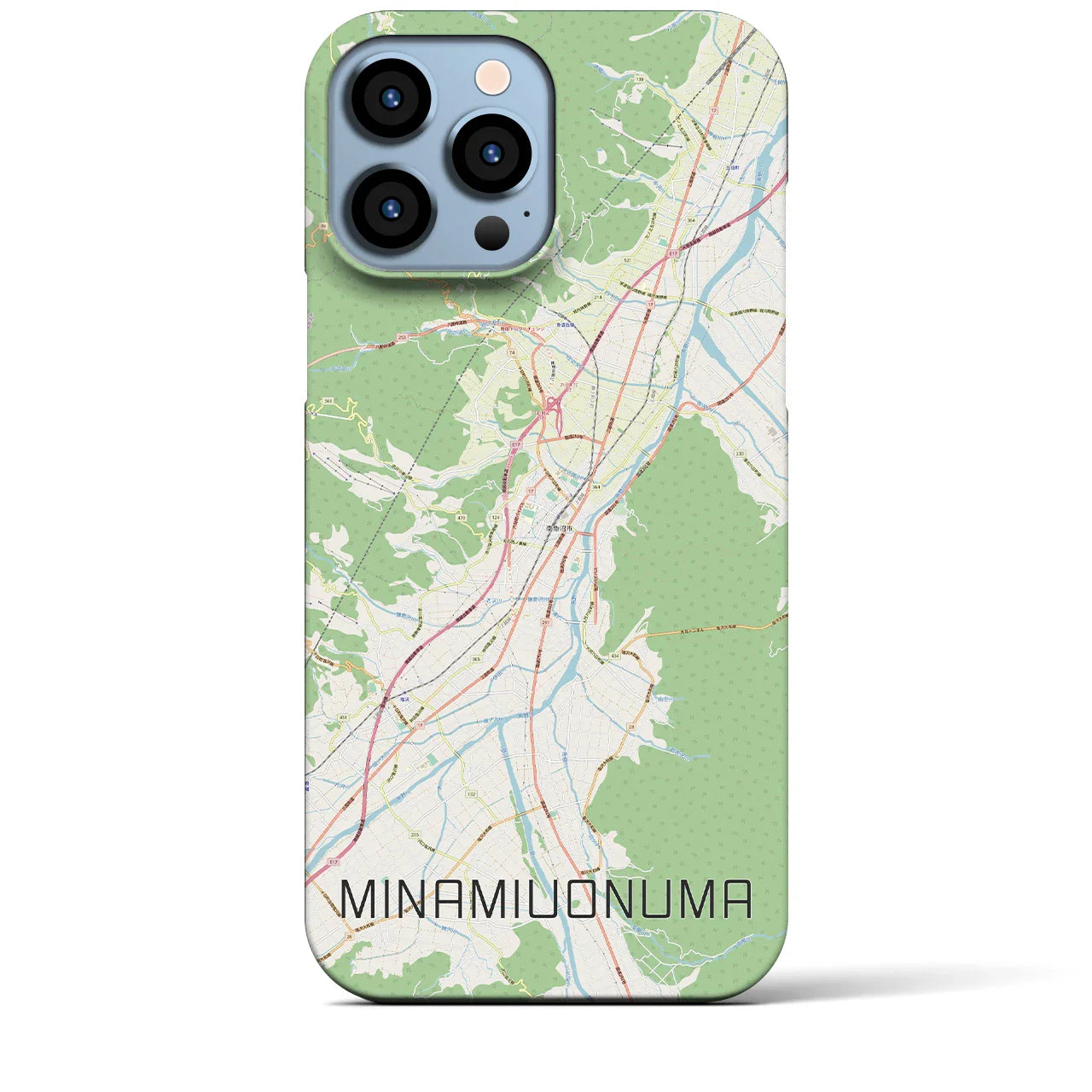 【南魚沼（新潟県）】地図柄iPhoneケース（バックカバータイプ）