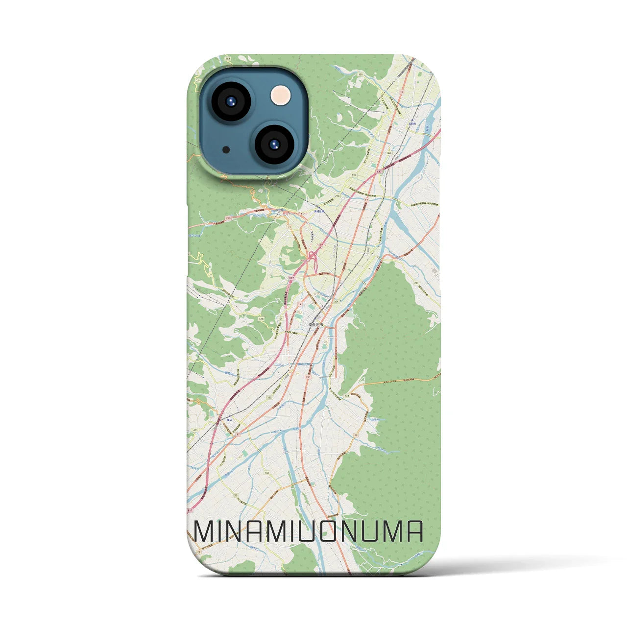 【南魚沼（新潟県）】地図柄iPhoneケース（バックカバータイプ）